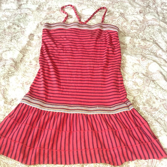 Free People Tops - Free People cotton striped ruffle tunic halter top